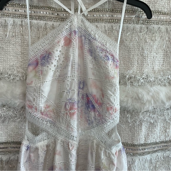 Gianni Bini Delaney Embroidered Eyelet Halter Tie Dye Dress - Picture 14 of 14